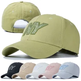 Women Men Cotton Cap Fashion NY Embroidered Hard Top Baseball Cap Female Casual Adjustable Outdoor Couple Streetwear Hat