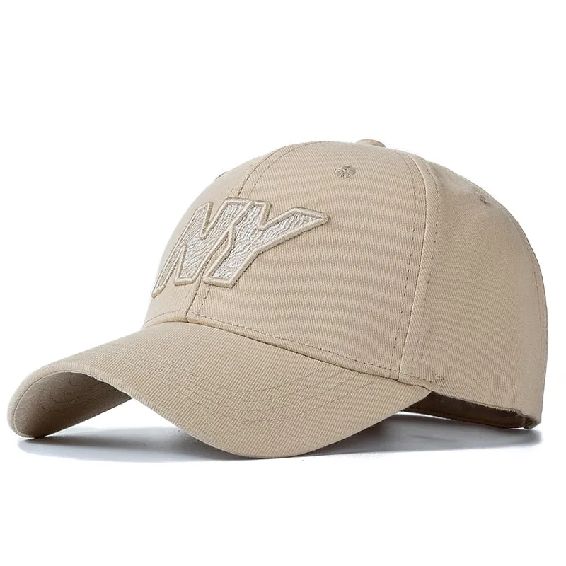 Women Men Cotton Cap Fashion NY Embroidered Hard Top Baseball Cap Female Casual Adjustable Outdoor Couple Streetwear Hat