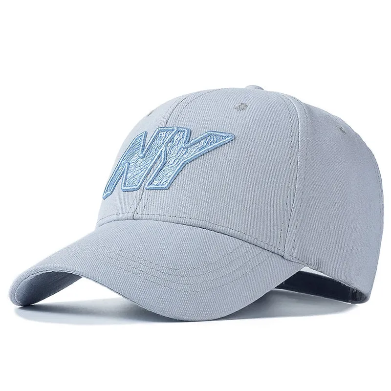Women Men Cotton Cap Fashion NY Embroidered Hard Top Baseball Cap Female Casual Adjustable Outdoor Couple Streetwear Hat