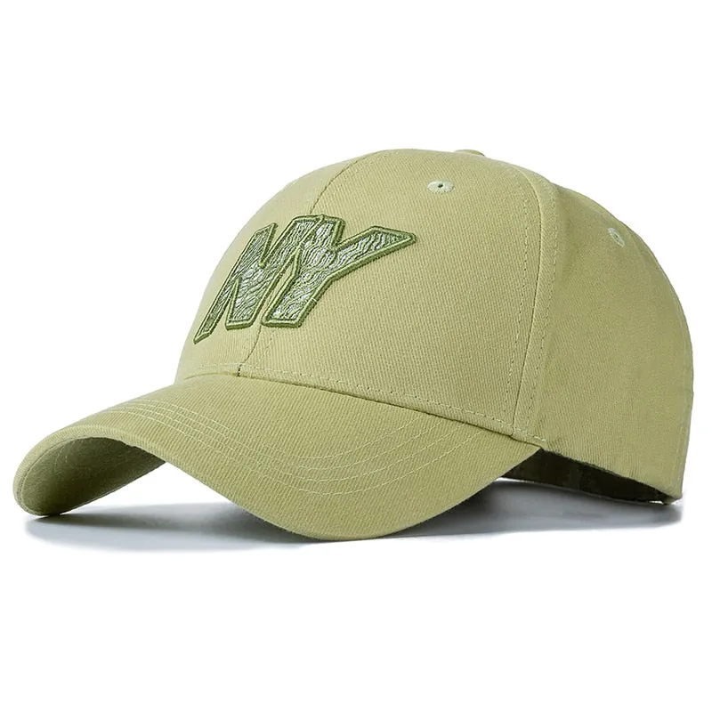 Women Men Cotton Cap Fashion NY Embroidered Hard Top Baseball Cap Female Casual Adjustable Outdoor Couple Streetwear Hat