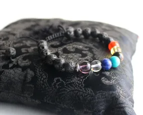 Women's Lava Bracelet with Seven Chakra Stones