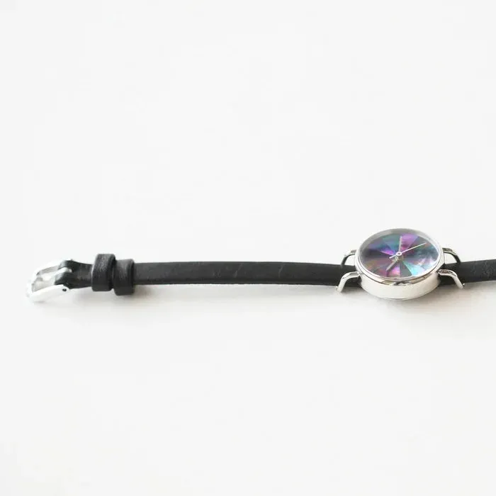 Women's Wristwatch - Blue Abalone Shell, Japanese handmade wrist watch