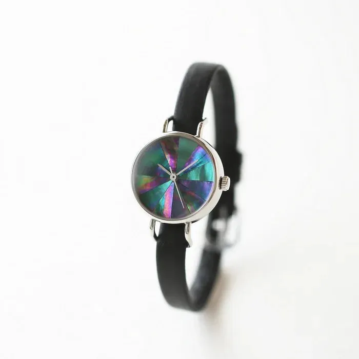 Women's Wristwatch - Blue Abalone Shell, Japanese handmade wrist watch