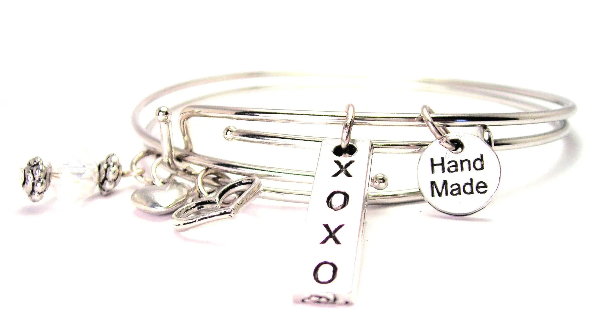 XOXO Long Tab Expandable Bangle Bracelet Set