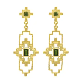 Zoe & Morgan Munay Earrings - Gold Plated & Chrome Diopside