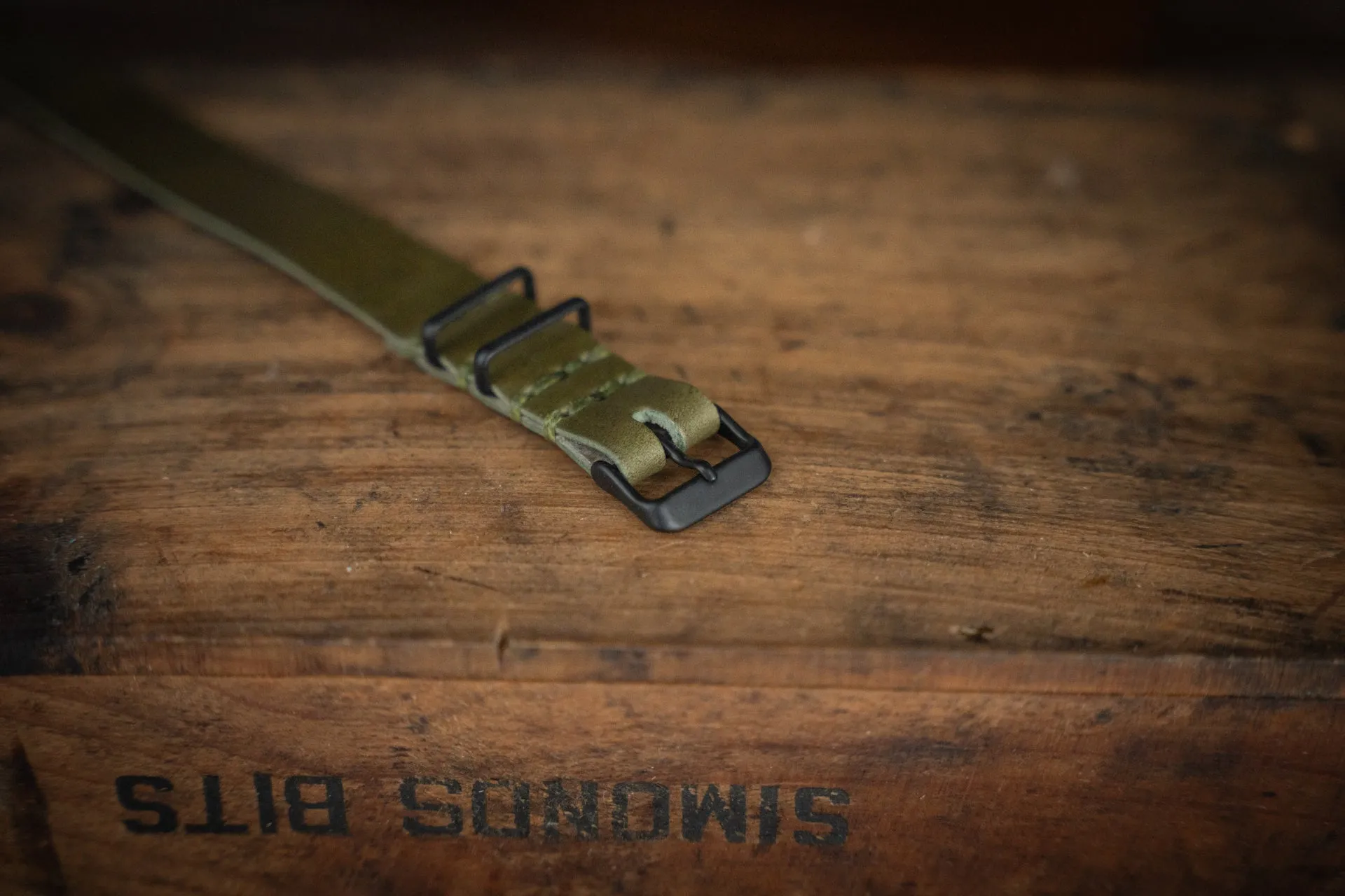 ZULU Leather Watch Strap Olive Green