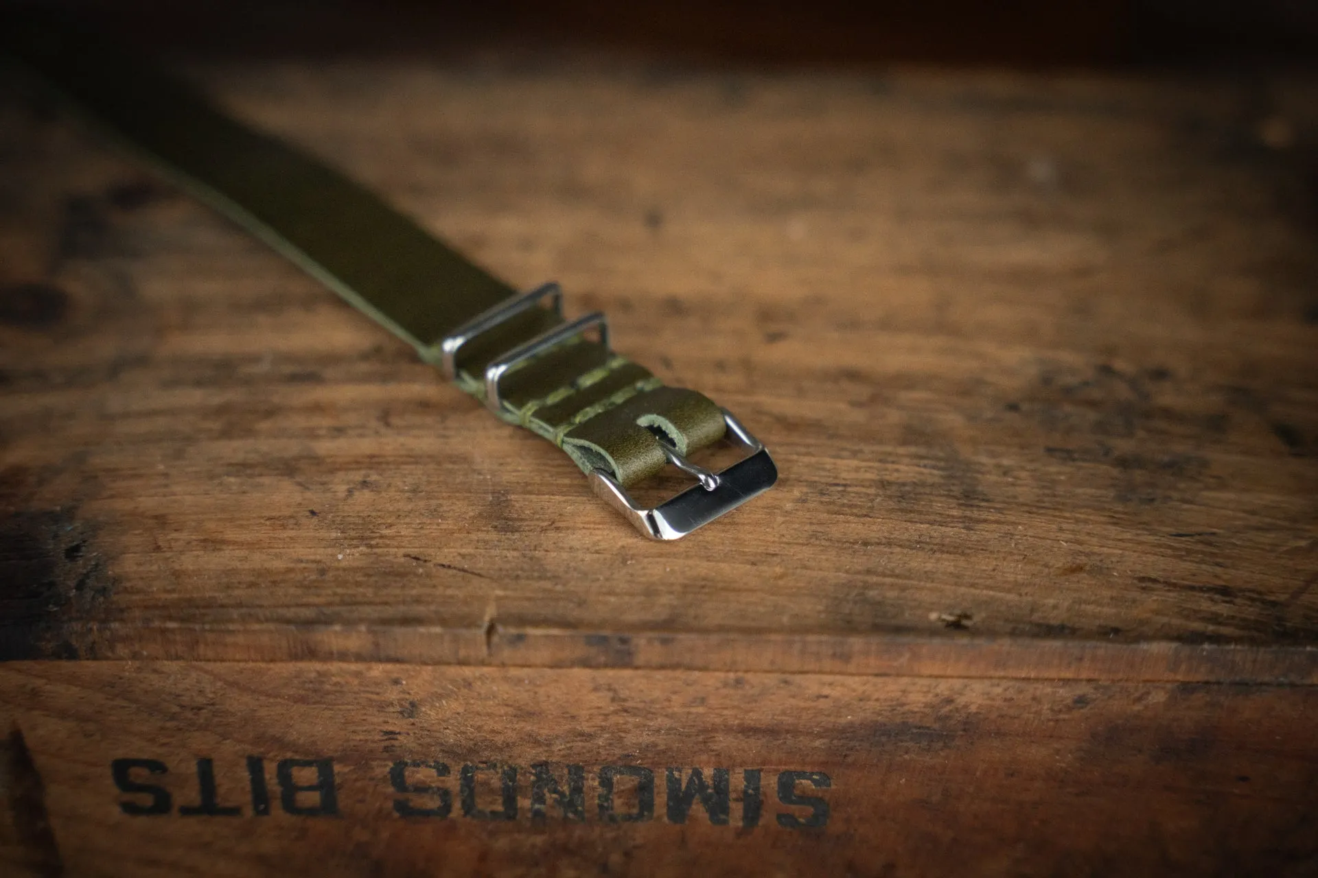 ZULU Leather Watch Strap Olive Green