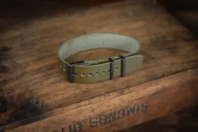 ZULU Leather Watch Strap Olive Green